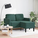 vidaXL Canapé 2 places avec méridienne en L vert foncé 125 cm velours