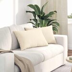 vidaXL Coussins de canapé 2 Pièces Crème 60 x 40 cm