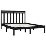 vidaXL Cadre de lit sans matelas noir 150x200 cm bois massif