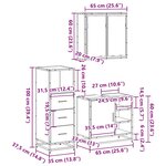 vidaXL Ensemble de meubles de salle de bain 3 Pièces Chêne fumé