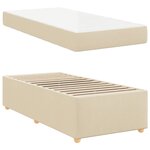 vidaXL Cadre de lit avec matelas Crème 100 x 200 cm tissu