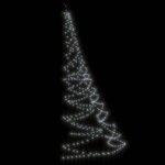vidaXL Arbre mural avec crochet métallique 720 LED Blanc froid 5 m