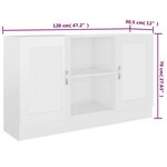 vidaXL Buffet Blanc brillant 120x30 5x70 cm Bois d'ingénierie