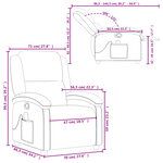 vidaXL Fauteuil de massage inclinable Gris foncé Tissu