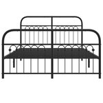 vidaXL Cadre de lit métal sans matelas avec pied de lit noir 137x190cm
