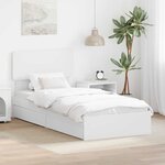vidaXL Lit de Rangement Blanc 90 x 200 cm Bois d'ingénierie