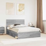 vidaXL Cadre de lit Gris Sonoma 140 x 200 cm Bois de pin massif