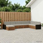 vidaXL Ensemble de canapés d'extérieur 8 Pièces Naturel et gris clair