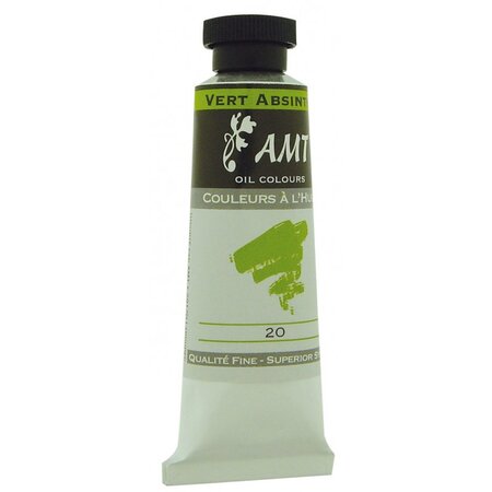 Peinture à l'huile fine en tube vert absinthe 45ml - amt