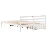 vidaXL Cadre de lit sans matelas blanc 140x190 cm bois de pin massif