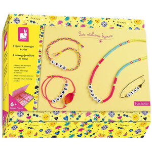 Jeu créatif - Création bracelets d'amitiés - 4 modèles - Dès 6 ans - Perles + fils - Janod