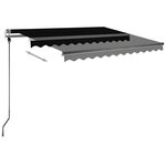 vidaXL Auvent manuel rétractable avec LED 300x250 cm Anthracite