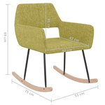 Vidaxl chaise à bascule vert tissu