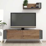 Homemania Meuble TV Nicol 120x31x42 cm Noyer