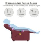 vidaXL Fauteuil de massage inclinable électrique Rouge bordeaux Tissu
