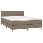 vidaXL Sommier à lattes de lit avec matelas LED Taupe 140x200 cm Tissu