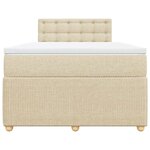 vidaXL Sommier à lattes de lit avec matelas crème 120x190 cm tissu