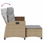 vidaXL Canapé de jardin inclinable coussins forme de L beige polyrotin