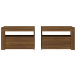 vidaXL Tables de chevet 2 Pièces avec LED chêne marron 60x35x40 cm