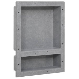 vidaXL Niche de douche avec 2 compartiments Gris mat 41x51x10 cm