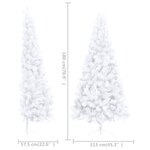 vidaXL Sapin de Noël artificiel pré-éclairé moitié/support blanc 180cm