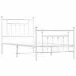 vidaXL Cadre de lit métal sans matelas avec pied de lit blanc 80x200cm