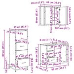 vidaXL Ensemble de mobilier de salle de bain 3 Pièces Chêne noir