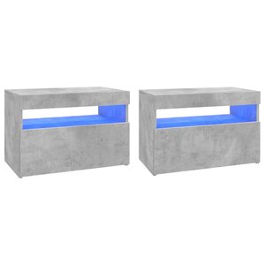 vidaXL Meubles TV avec lumières LED 2 Pièces gris béton 60x35x40 cm