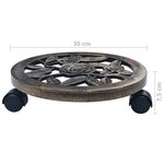 vidaXL Chariots pour plantes 6 Pièces Bronze 30 cm Plastique
