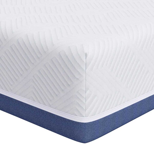 vidaXL Matelas Blanc et Bleu 100 x 200 cm Mousse à mémoire de gel