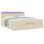 VidaXL Cadre de lit ottoman avec matelas crème 160x200 cm tissu