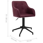 Vidaxl chaises de salle à manger pivotantes 2 pièces violet tissu