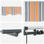vidaXL Auvent Manuel Rétractable avec Rayures Multicolores 450x350 cm