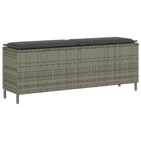 vidaXL Banc de jardin avec coussin gris 110x30x40 5 cm résine tressée