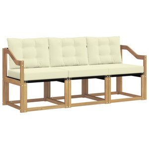 vidaXL Ensemble de canapés d'extérieur 3 pc Blanc et crème