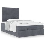 vidaXL Cadre de lit ottoman avec matelas gris foncé 120x190 cm velours