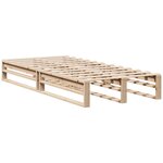 vidaXL Lit bibliothèque sans matelas 90x190 cm bois massif