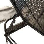 vidaXL Chaise longue avec auvent noir résine tressée