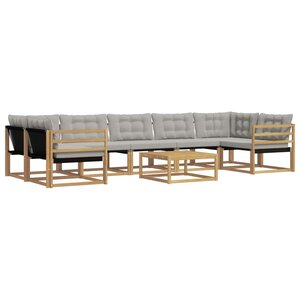 vidaXL Ensemble de canapés d'extérieur 8 Pièces Blanc et gris clair