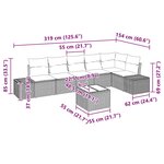 vidaXL Ensemble de canapés de jardin de 7 pièces avec coussins beige en poly rattan