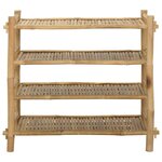 vidaXL Rack à chaussures avec étagère Naturel 4 niveaux Bambou