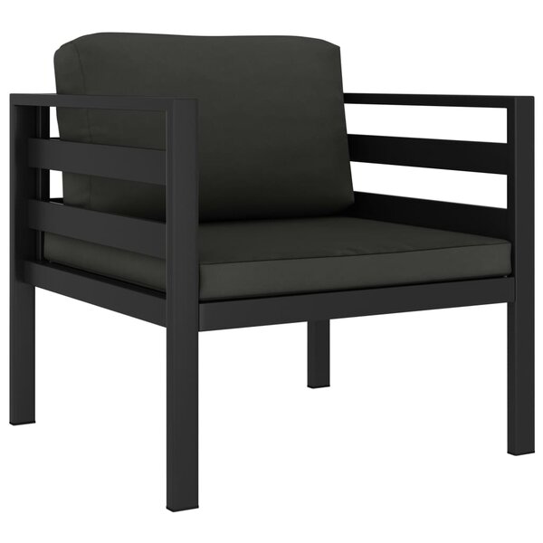 vidaXL Canapé simple avec coussins Aluminium Anthracite