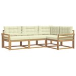 vidaXL Ensemble de canapés d'extérieur 3 Pièces Blanc et crème Polyester