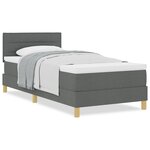 vidaXL Lit à ressorts avec matelas gris foncé 90x190 cm en tissu