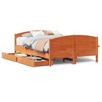vidaXL Cadre de lit sans matelas cire marron 140x190cm bois pin massif