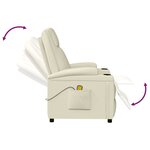 vidaXL Fauteuil de massage blanc crème similicuir