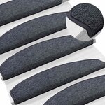 vidaXL Tapis d'escalier auto-adhésifs 15 Pièces Gris foncé et bleu