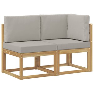 vidaXL Canapé d’extérieur milieu et coin avec coussin 2 Pièce Blanc