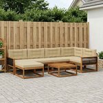 vidaXL Ensemble de canapés d'extérieur 7 Pièces Naturel et Beige