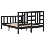vidaXL Cadre de lit sans matelas noir 140x190 cm bois de pin massif